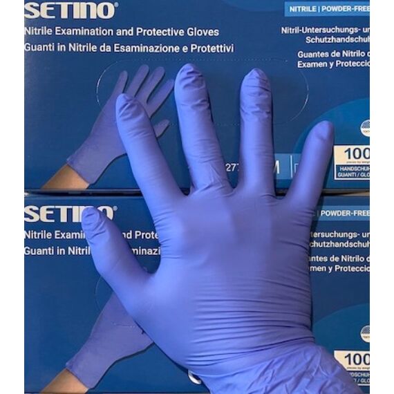 Nitrile Gloves Blue - Powder Free gumikesztyű - (S) (100db/doboz)
