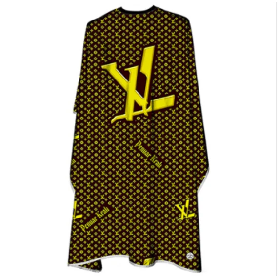 The Shave Factory Cutting Cape "LV" Brown/Gold vágókendő