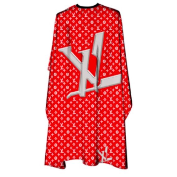 The Shave Factory Cutting Cape "LV" Red/White vágókendő