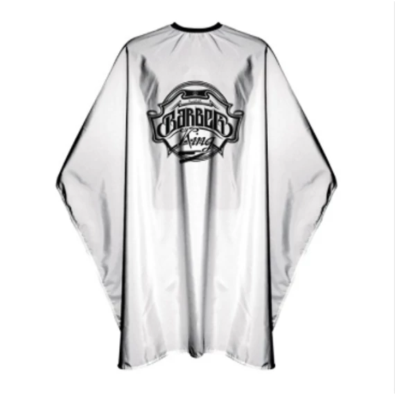 The Shave Factory Cutting Cape "Barber King" Pearl White vágókendő acélkék